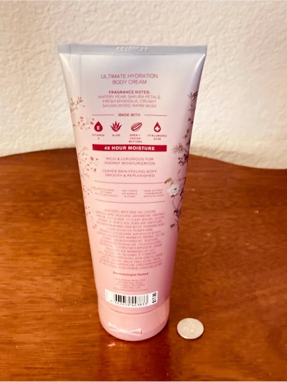 Bath & Body Works Forever Cherry Blossom Body Cream - Light Pink & Green Accents